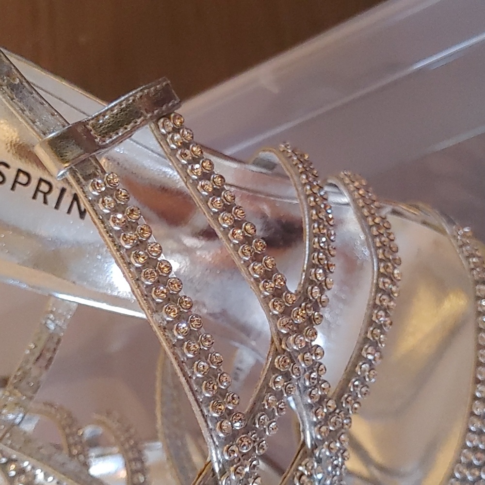 Silver Rhinestone Strap Heels - Picture 7 of 7